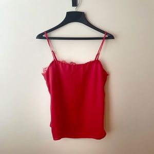 Socialite Tank top blouse red lace adjustable